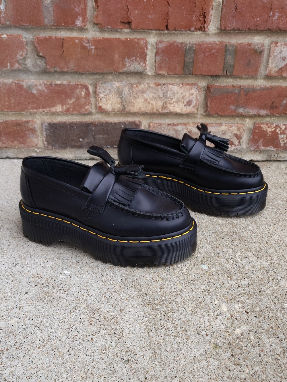 Dr. Martens Adrian Quad Chunky Tassel Leather Platform Loafers Size 5 Grunge 90s
